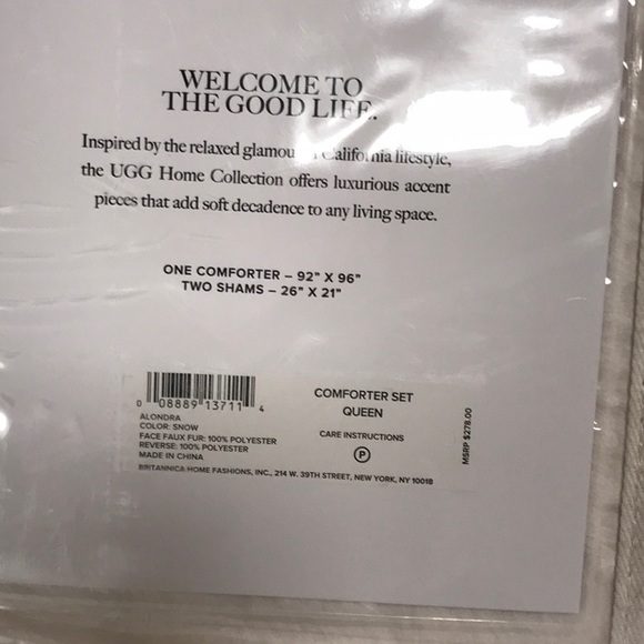 UGG Bedding Ugg Alondra Faux Fur Comforter Sham Set Poshmark